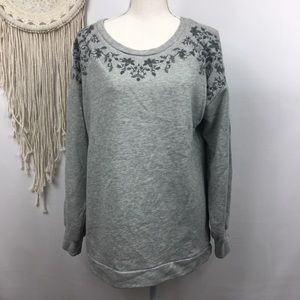 New American Eagle Gray floral sweatshirt